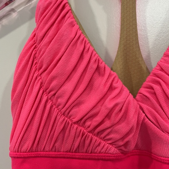 Lululemon Ruched Racerback Tank Neon Coral/Pink - Picture 4 of 8